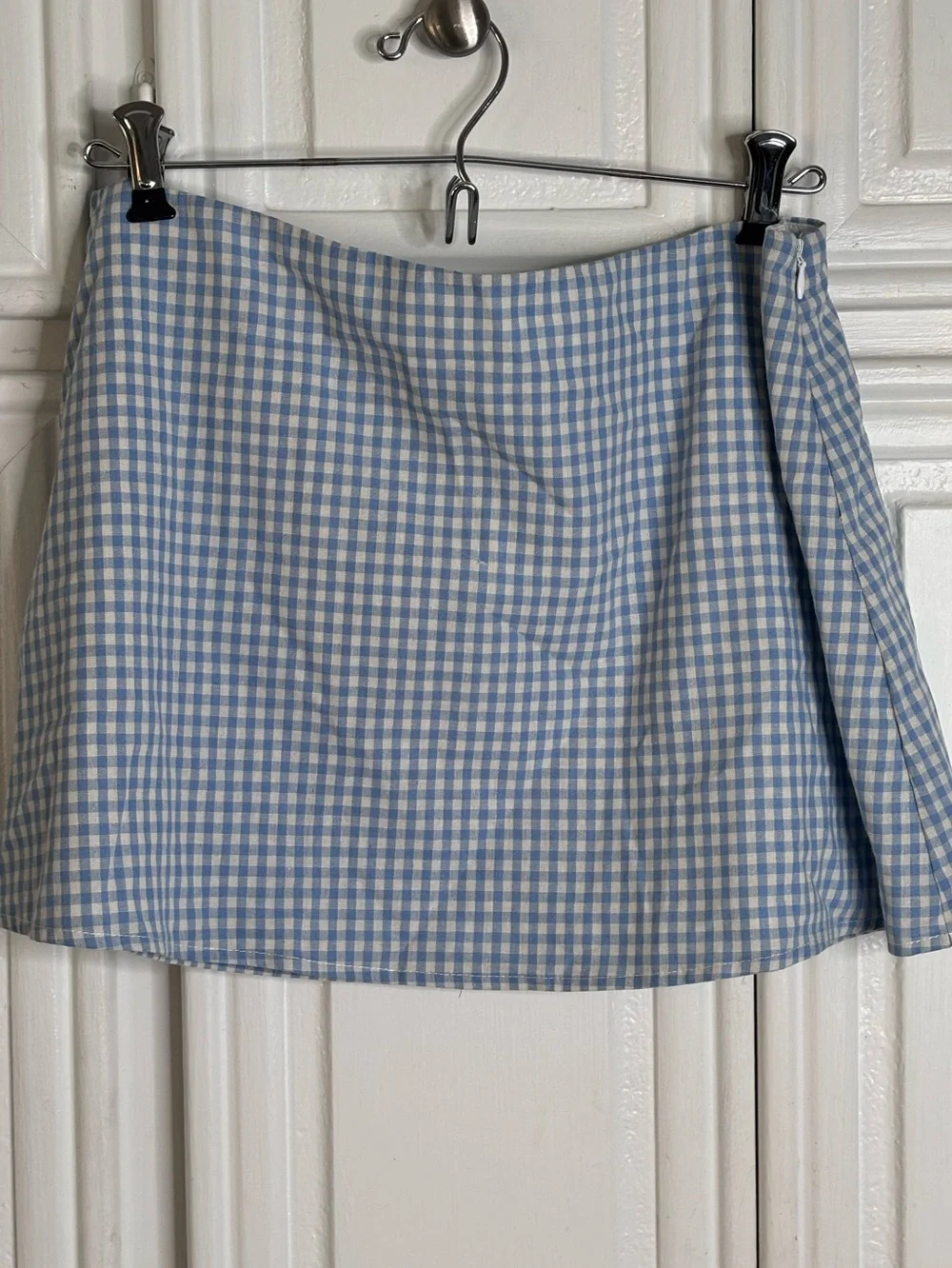 Princess Polly Blue & White Gingham Mini Skirt sz 8 NWT